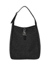 Logo Embellished Medium Shoulder Bag Black - SAINT LAURENT - BALAAN 2