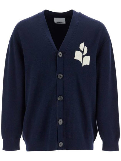 Curtis Logo Intarsia Knitted Cardigan Midnight - ISABEL MARANT - BALAAN 2