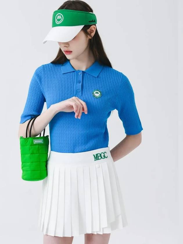 Collar neck ribbed 5-part spandex knit BLUE - MONBIRDIE GOLF - BALAAN 8