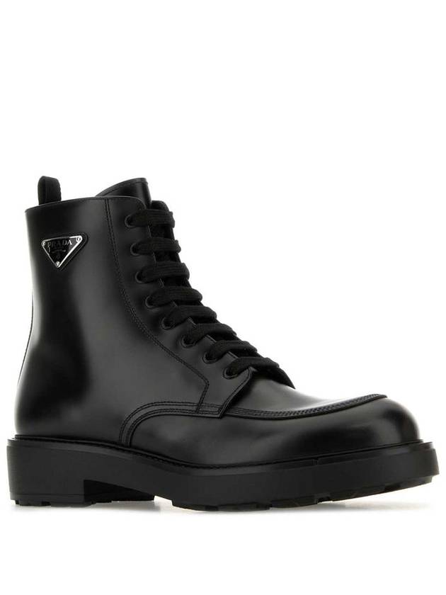 Brushed Leather Ankle Boots Black - PRADA - BALAAN 2