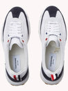 Fine Kid Suede Tech Runner Sneaker Navy - THOM BROWNE - BALAAN 4