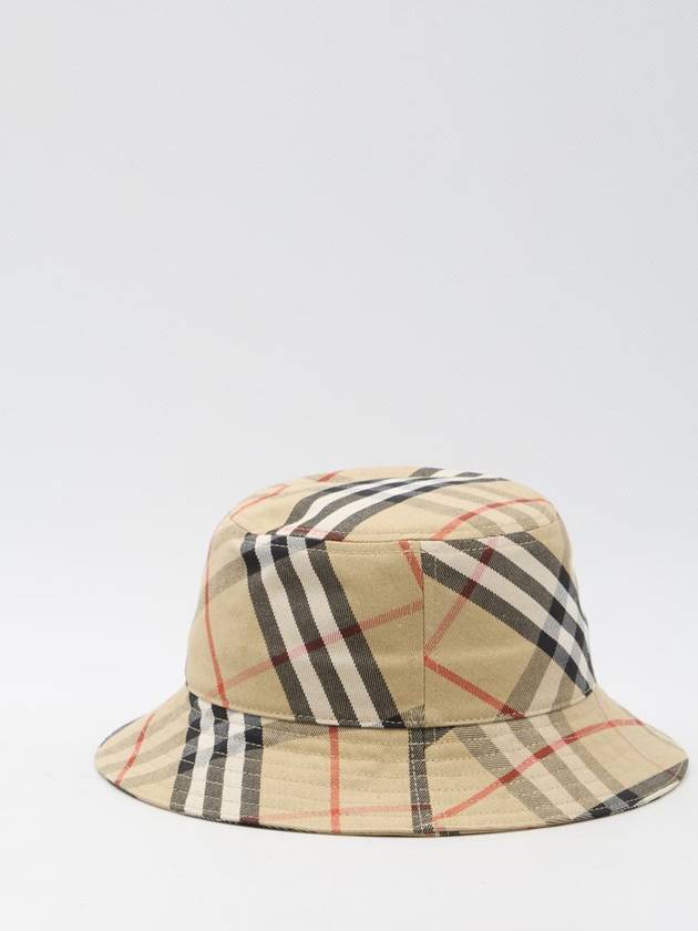 Check Cotton Blend Bucket Hat Beige - BURBERRY - BALAAN 3