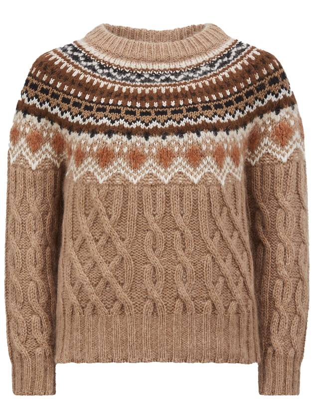 Wool mohair alpaca knit top beige - MONCLER - BALAAN 2