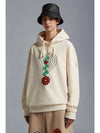 Flower Fleece Jersey Hoodie Beige - MONCLER - BALAAN 7