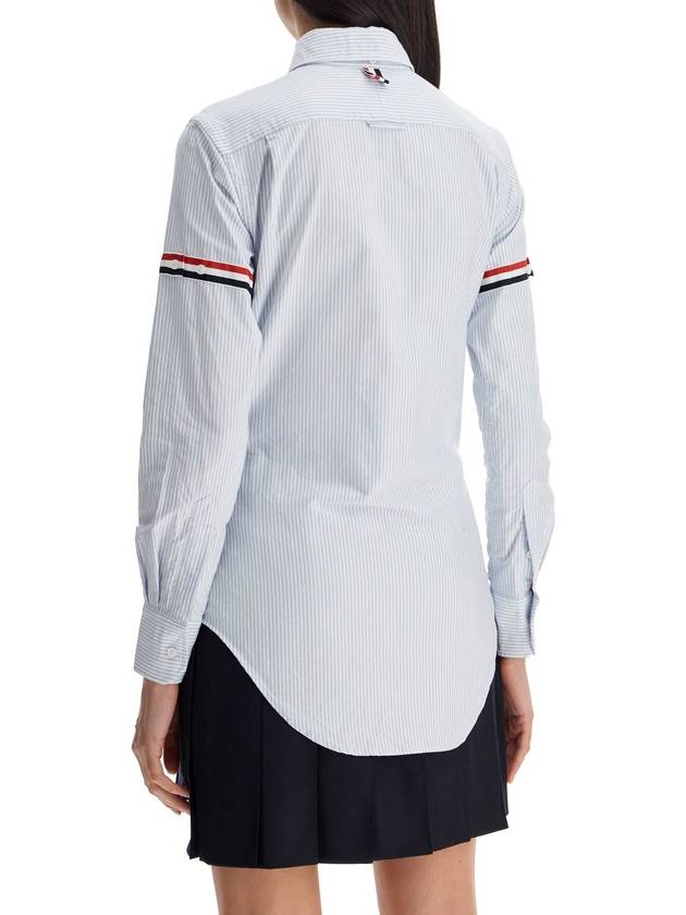 Women's Armband University Striped Oxford Shirt Blue - THOM BROWNE - BALAAN 4