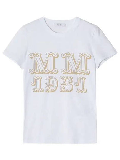 Women's Mincio Logo Cotton Short Sleeve T-Shirt White - MAX MARA - BALAAN 2