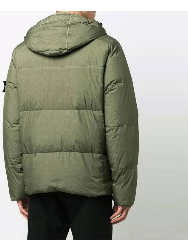 Garment Dyed Crinkle Reps Down Padded Olive - STONE ISLAND - BALAAN 4