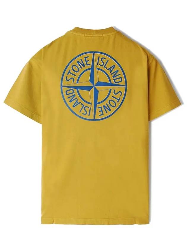 Stamp One Print Short Sleeve T-Shirt Yellow - STONE ISLAND - BALAAN 3