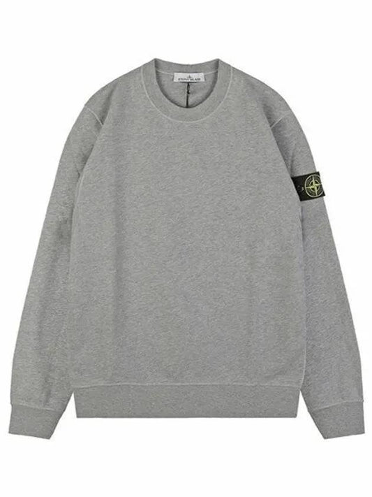 Wappen Patch Crew Neck Sweatshirt Grey - STONE ISLAND - BALAAN.