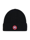 Logo Arctic Disc Lip Beanie Black - CANADA GOOSE - BALAAN 3