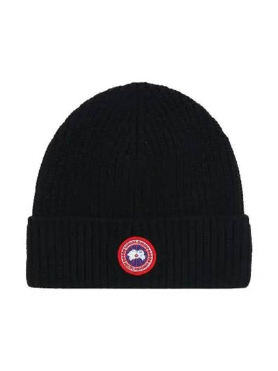 Logo Arctic Disc Rib Beanie Black - CANADA GOOSE - BALAAN 2