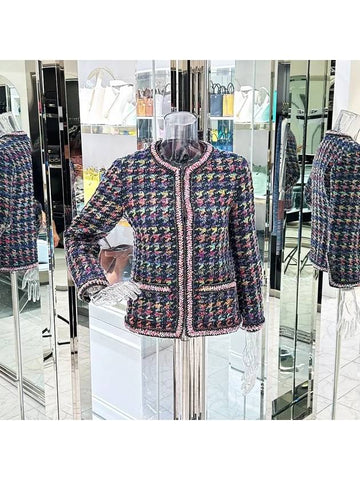 20A Tweed Check Sweater Jacket 34 Multicolor 3ET1764 - CHANEL - BALAAN 1