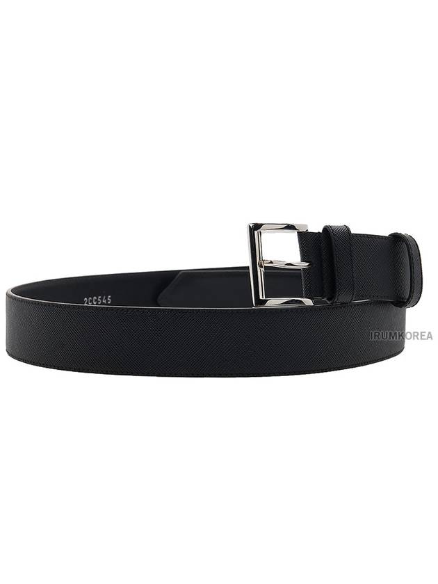 Saffiano Leather Belt Black - PRADA - BALAAN 4