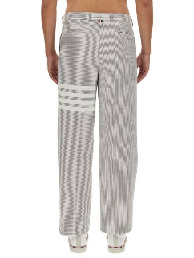 4 Bar Stripe Tailored Straight Pants Grey - THOM BROWNE - BALAAN 4