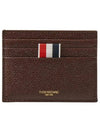 Pebble Grain Leather Stripe Note Compartment Card Wallet Brown - THOM BROWNE - BALAAN 2