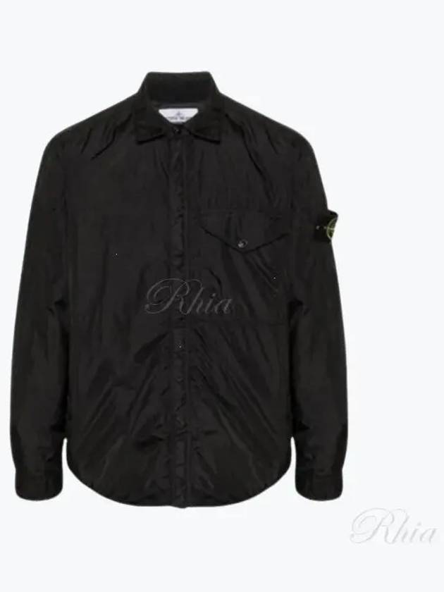 Logo Patch Zip Up Jacket Black - STONE ISLAND - BALAAN 2