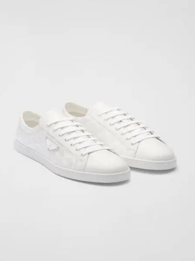 Leather Re-Nylon High Top Sneakers White - PRADA - BALAAN 2