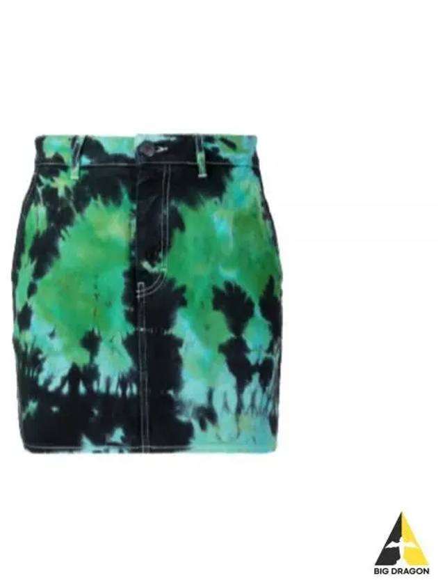 Tie Dye Denim Short H-line Skirt - AMI - BALAAN 2