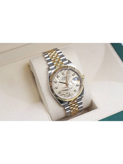 Dayjust 36 Palm Motif 10P Yellow Gold Combi Watch 126233 - ROLEX - BALAAN 2