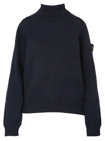 Kids Winter Cotton Turtleneck Navy - STONE ISLAND - BALAAN 1