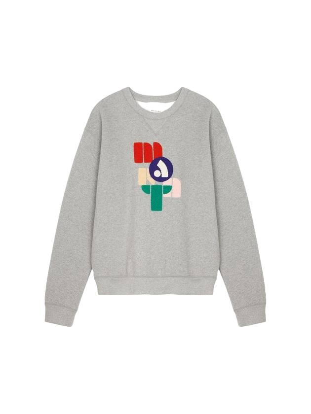 Mahony Cotton Sweatshirt Grey - ISABEL MARANT - BALAAN 1