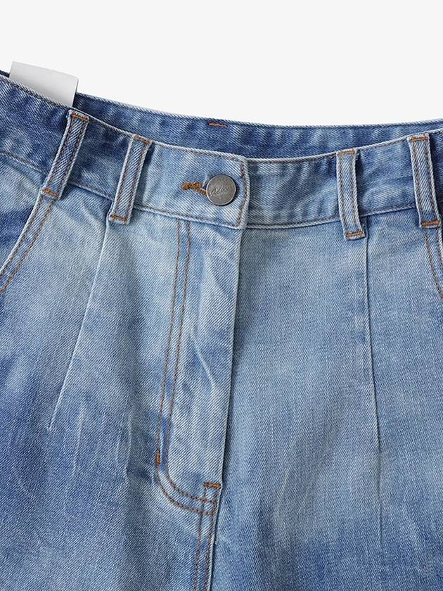 Crease Washed Wide Denim Pants Blue - NOIRER FOR WOMEN - BALAAN 11