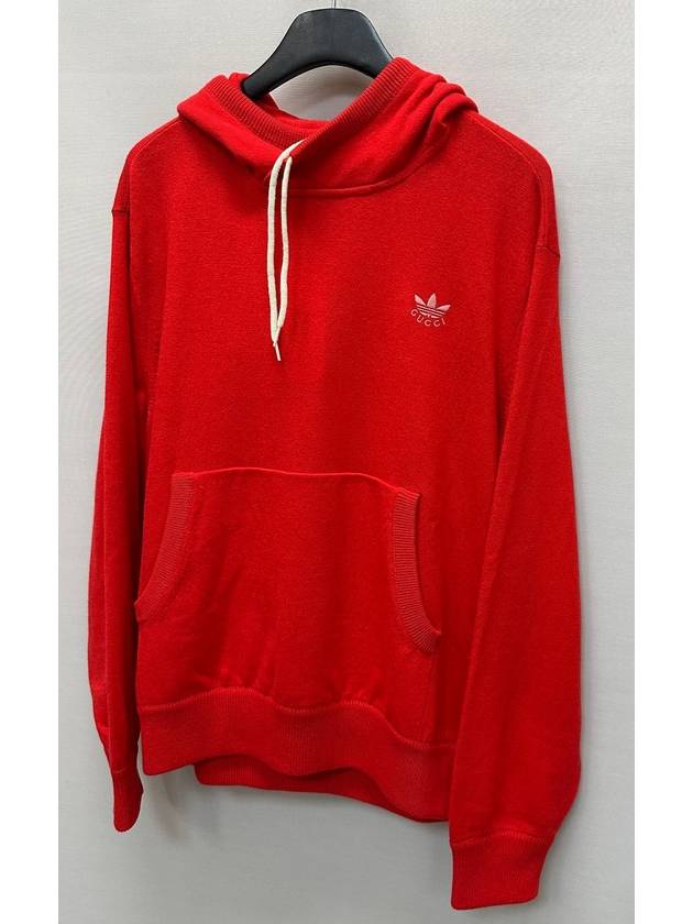 Adidas men s logo embroidered wool knit hooded sweatshirt - GUCCI - BALAAN 3