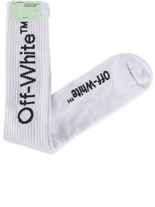 Black Diag Mid Socks White - OFF WHITE - BALAAN.