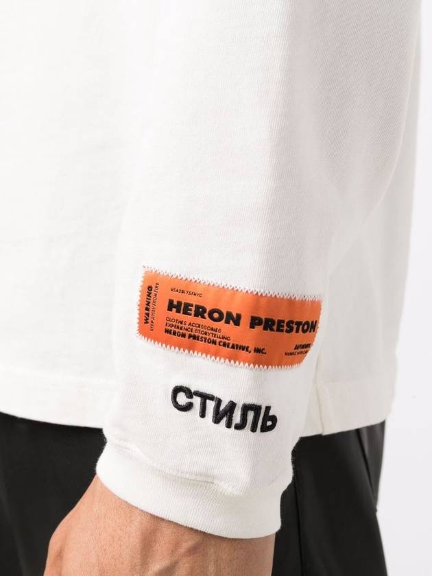 Mock Neck Long Sleeve T-Shirt White - HERON PRESTON - BALAAN 6