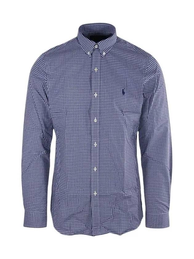 embroidered logo long sleeve shirt blue - POLO RALPH LAUREN - BALAAN 3