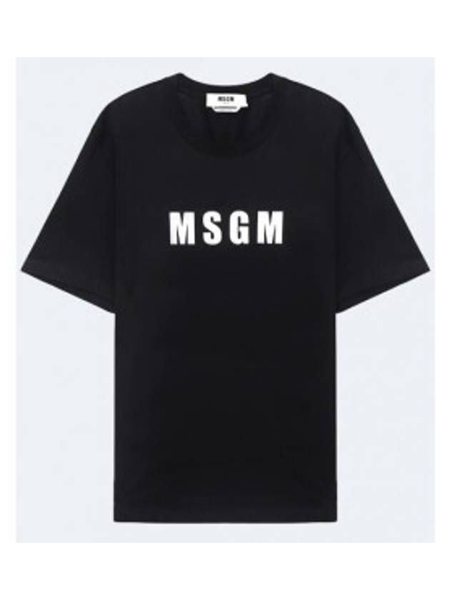 Logo Print Short Sleeve T-shirt Black - MSGM - BALAAN 2