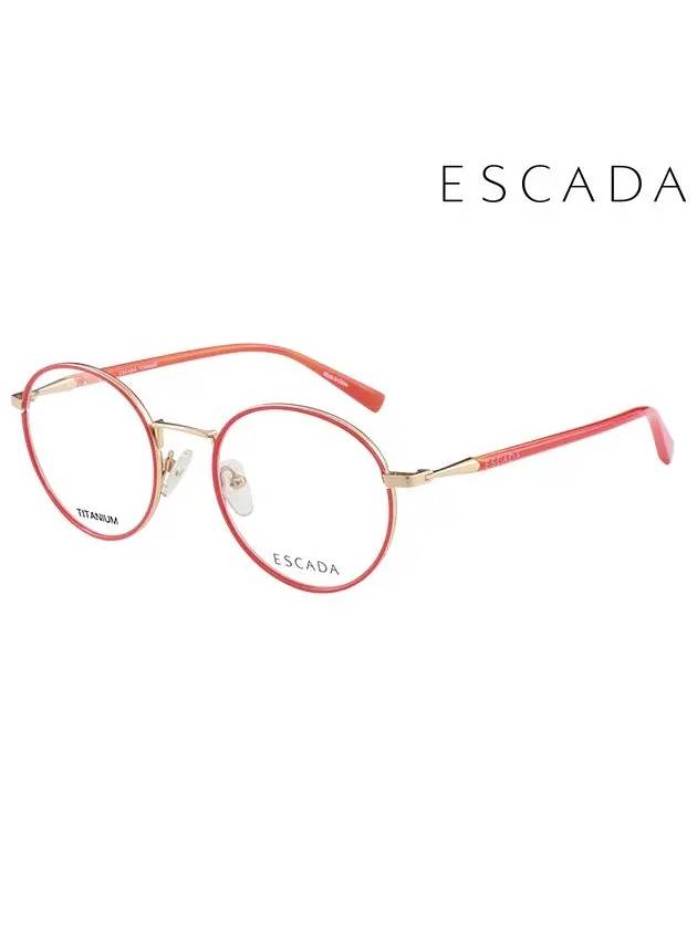 Glasses Frame VES987FS 007AS Round Titanium Men Women - ESCADA - BALAAN 1