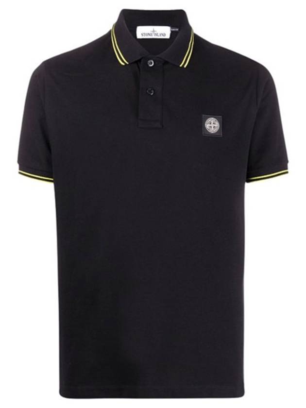 Men's Two Line Logo Patch PK Shirt Navy - STONE ISLAND - BALAAN.