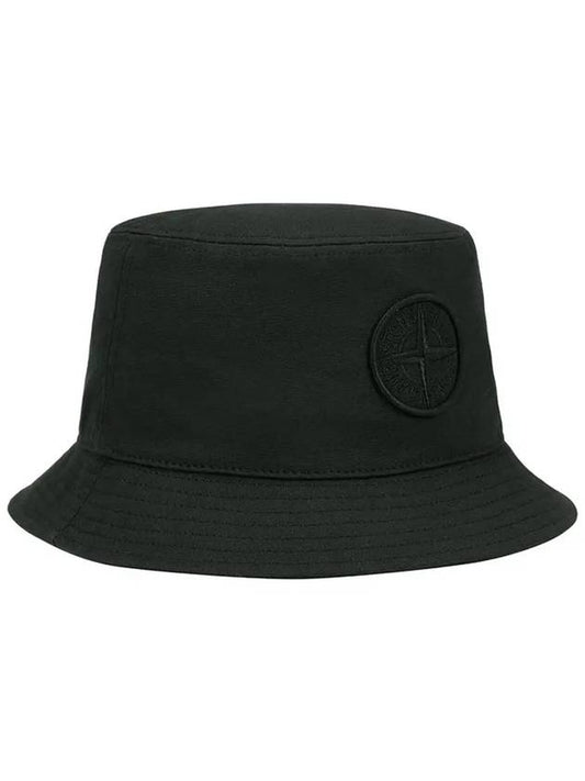 Embroidered Logo Cotton Bucket Hat Black - STONE ISLAND - BALAAN 2