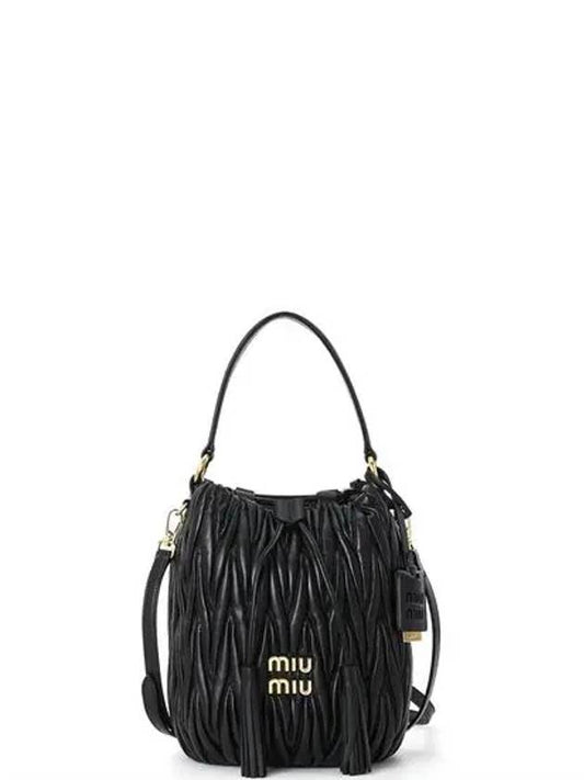 Matelasse Nappa Leather Bucket Bag Black - MIU MIU - BALAAN 2