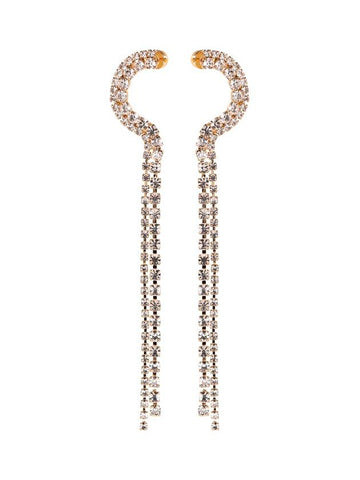 CRYSTAL AND BRASS CASCADE EARRINGS - PATOU - BALAAN 1