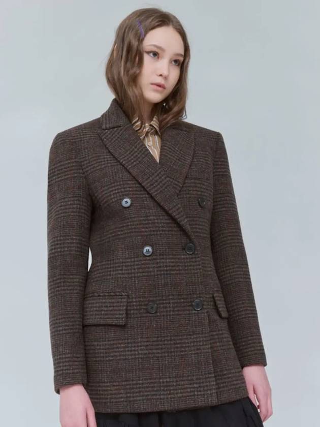 Wool 100 Check Double Jacket Brown 0131 - VOYONN - BALAAN 10