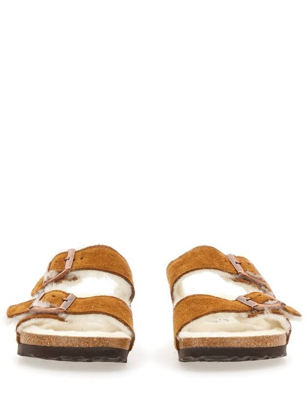 Arizona Shearling Suede Slippers Mink - BIRKENSTOCK - BALAAN 5