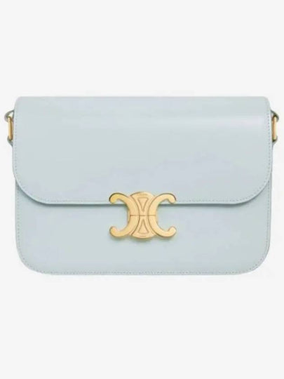 Classique Triomphe Shiny Calfskin Shoulder Bag Soft Blue - CELINE - BALAAN 2