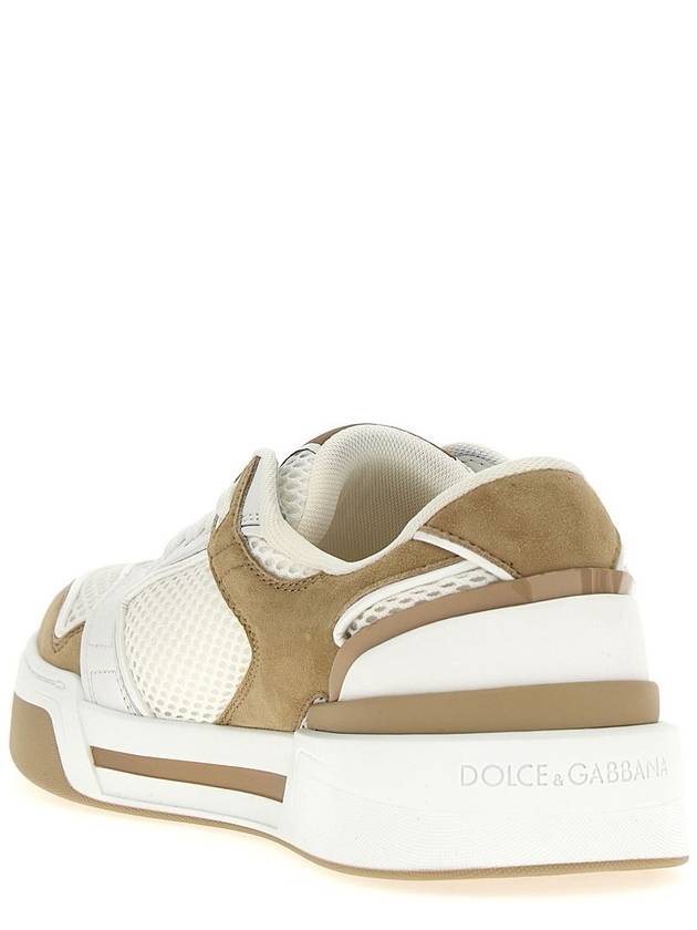 Dolce & Gabbana White And Beige Sneakers - DOLCE&GABBANA - BALAAN 3