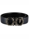 Reversible Gancini Leather Belt Black - SALVATORE FERRAGAMO - BALAAN 2