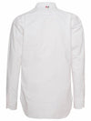 Oxford Grosgrain Placket Cotton Long Sleeve Shirt White - THOM BROWNE - BALAAN 4