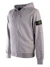 Logo Patch Cotton Zip Up Hoodie Lavender Gray - STONE ISLAND - BALAAN 3