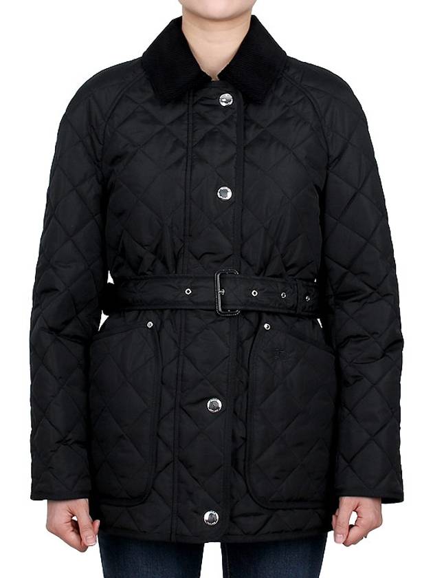 Diamond Quilted Nylon Jacket Black - BURBERRY - BALAAN 3