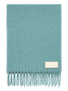 Logo Patch Fringe Wool Muffler Aquamarine - AMI - BALAAN 2