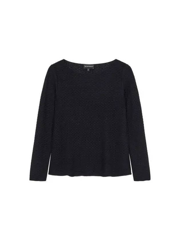 Women s Textured Long Sleeve Knit Black - EMPORIO ARMANI - BALAAN 1