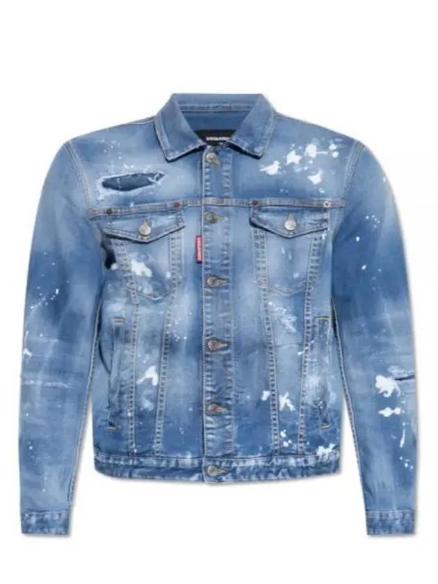 Dan Distressed Jacket Blue - DSQUARED2 - BALAAN 2