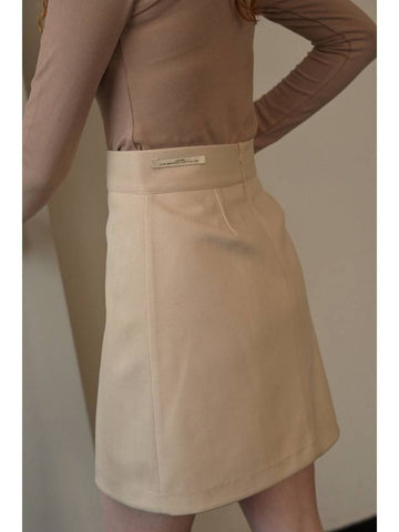 Loe Pattern Mini Skirt Ivory MSIV01 - LAMARO - BALAAN 1