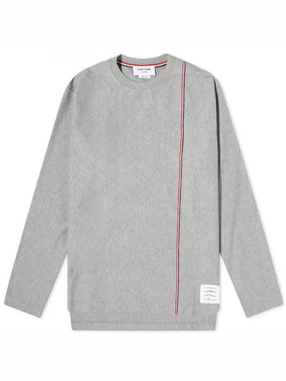 RWB Striped Cotton Long Sleeve T-Shirt Grey - THOM BROWNE - BALAAN 2