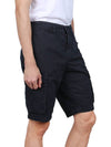 Logo Cotton Slim Cargo Shorts Navy - STONE ISLAND - BALAAN 4